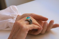 Rossella Ugolini Bold Naturalist Tourmaline Green Agate Cocktail Ring