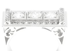 Art Deco Style 1950s 1.89 Carat Diamond and Platinum Cocktail Ring