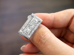 Art Deco Style 1950s 1.89 Carat Diamond and Platinum Cocktail Ring