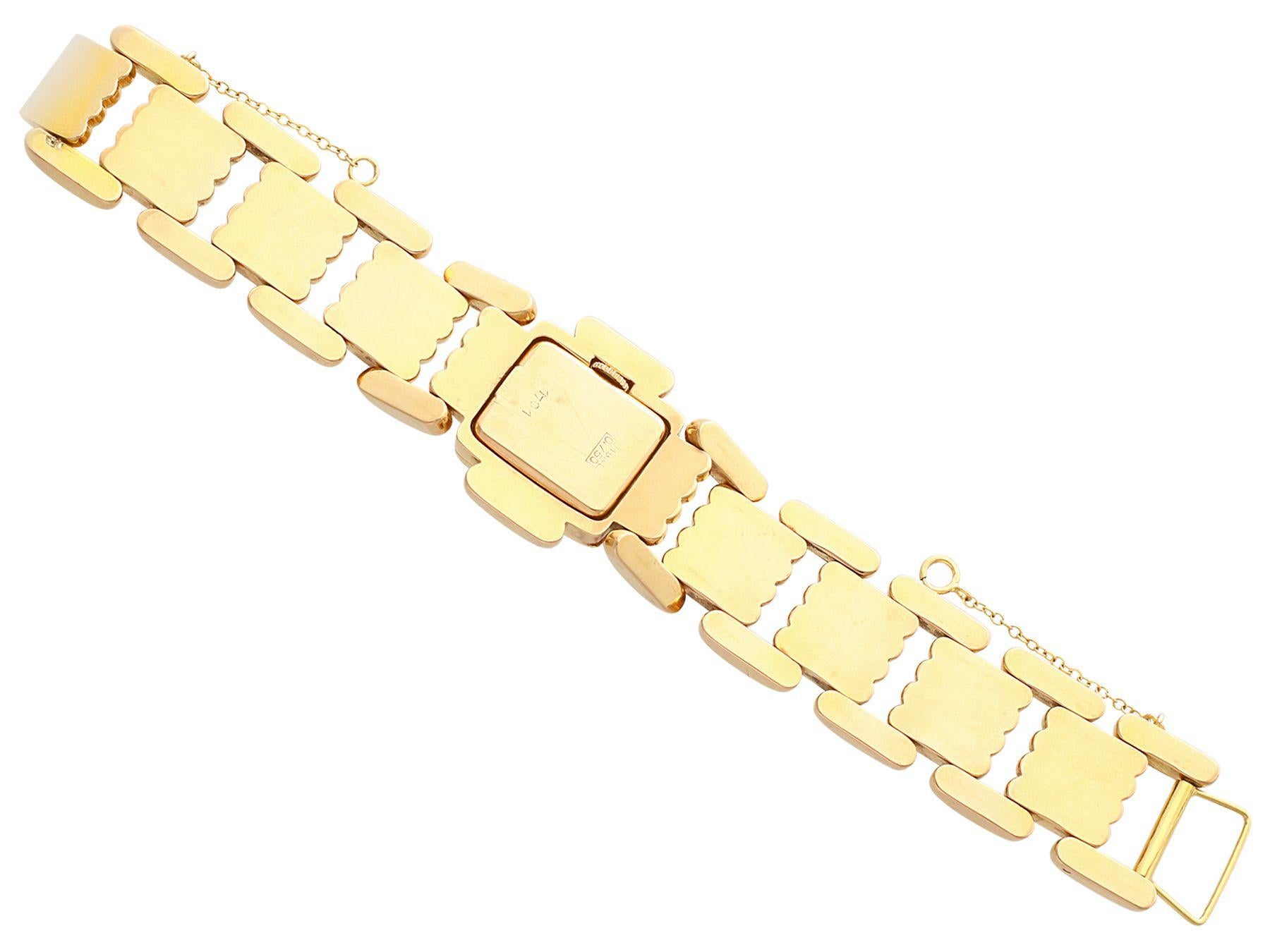 Montre Omega en or jaune avec diamants et rubis suisse, style Art déco, années 1950 en vente 1