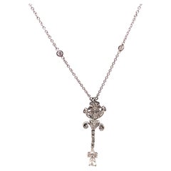 Art Deco Style 1.97ct Diamond Drop Necklace 18k White Gold