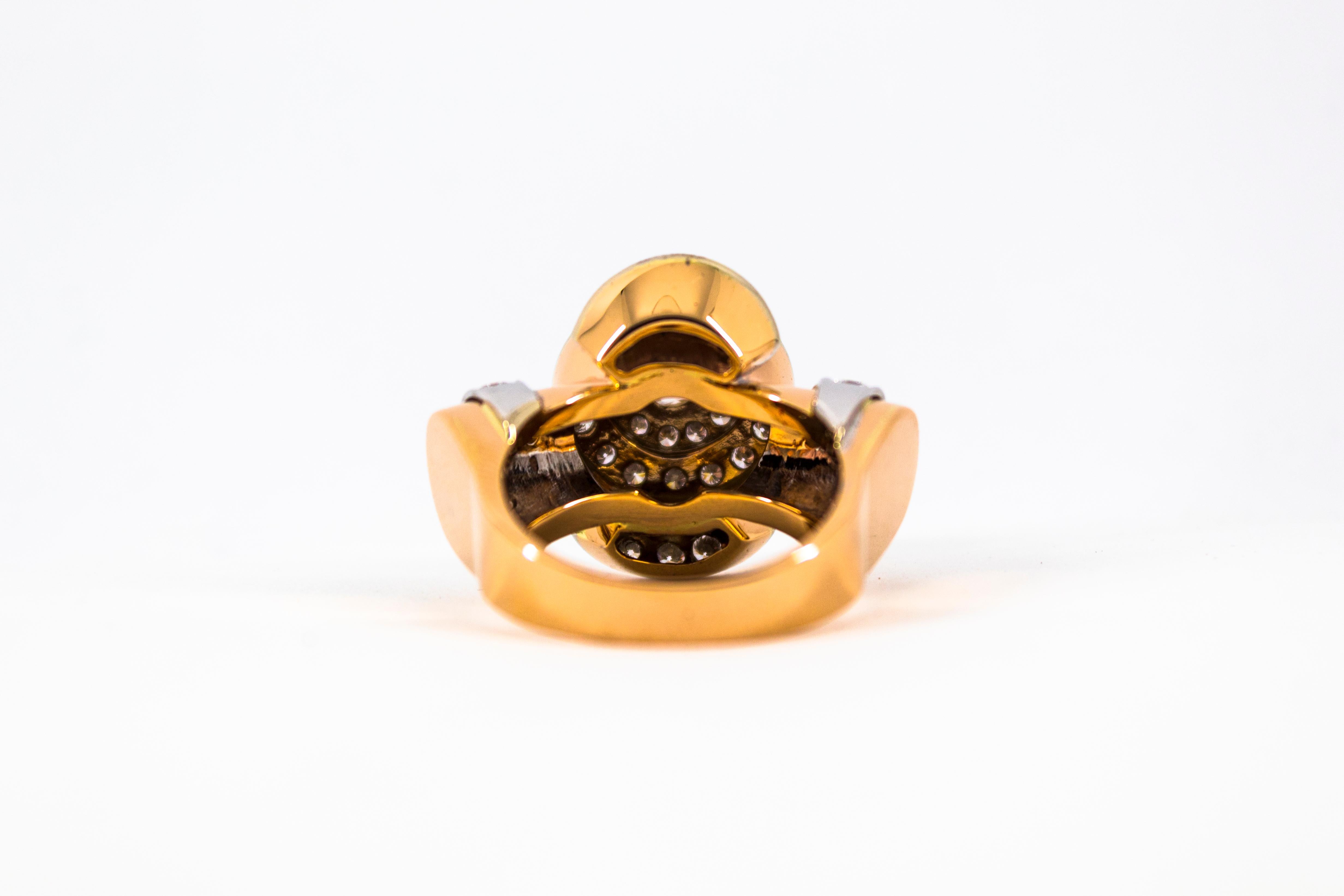 Bague cocktail en or jaune avec diamants blancs de 2,03 carats, style Art déco en vente 9