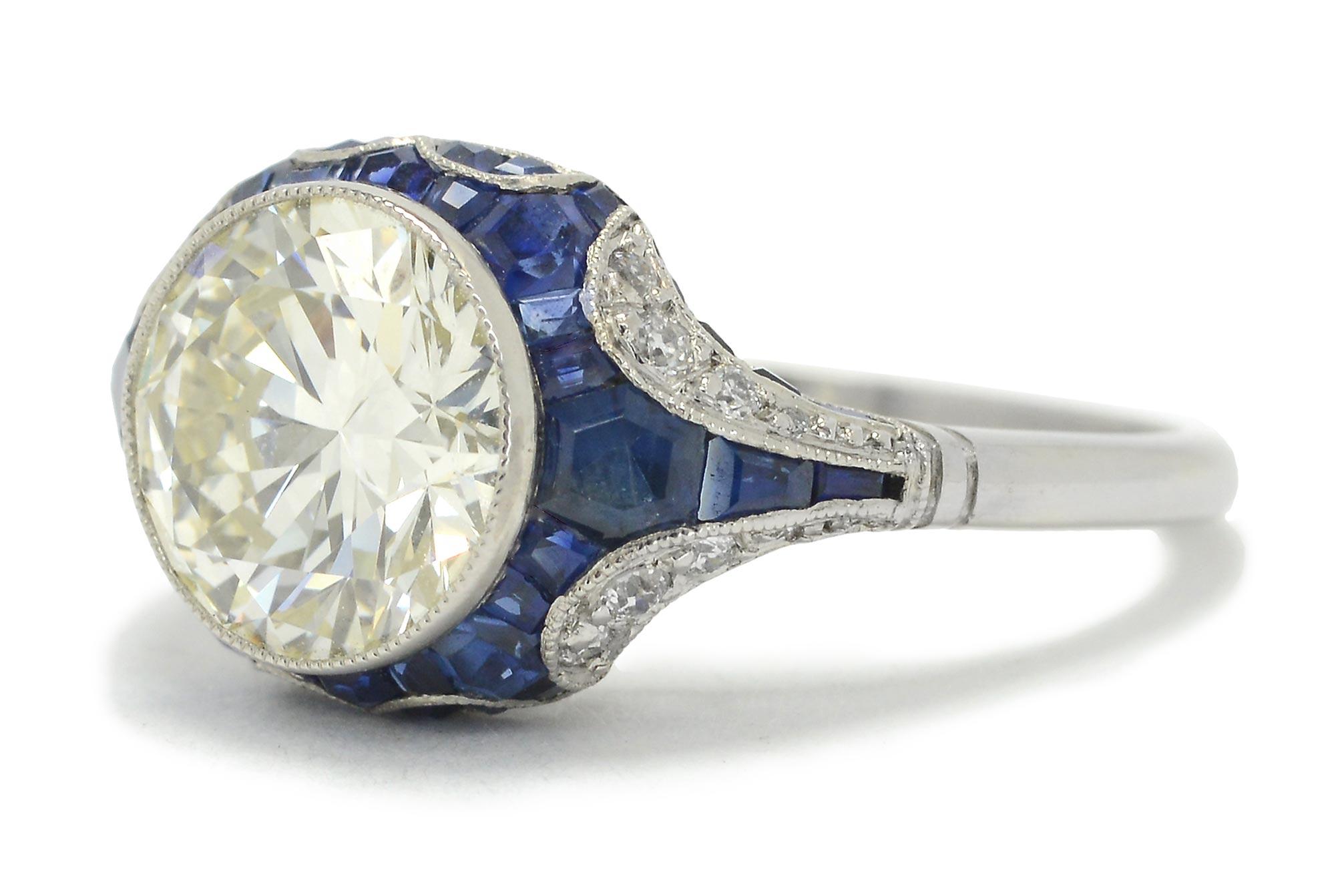 art deco style sapphire ring