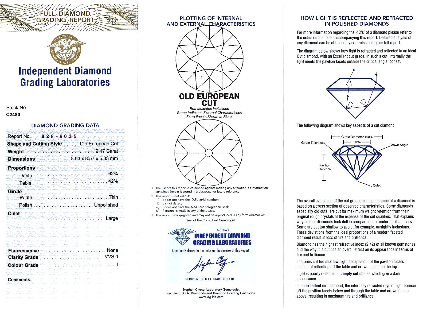Art Deco Style 2.89 Carat Diamond and Platinum Engagement Ring 2