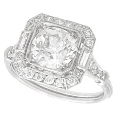 art deco platinum engagement rings Used Art Deco Style 2.89 Carat Diamond and Platinum Engagement Ring