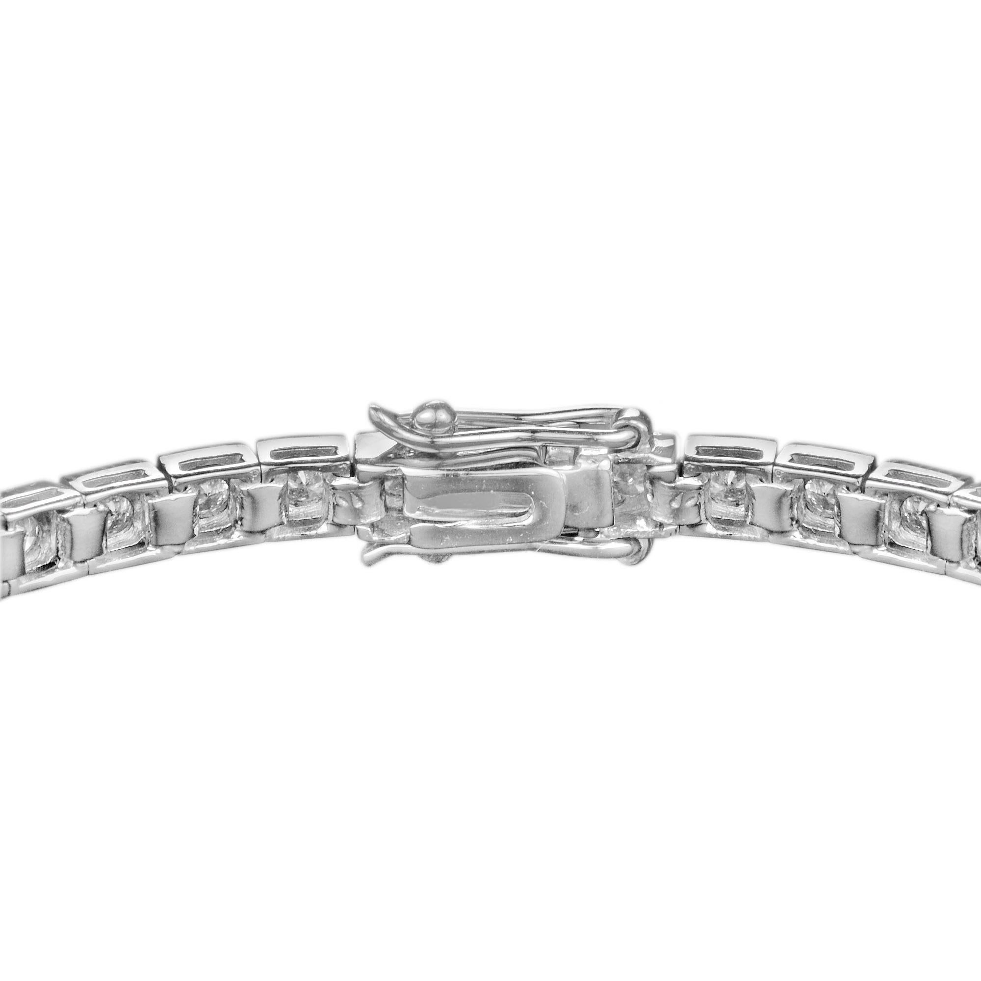 Art Déco Art Deco Style 2.95 Ct. Diamond Milgrain Detail 14K White Gold Tennis Bracelet in vendita