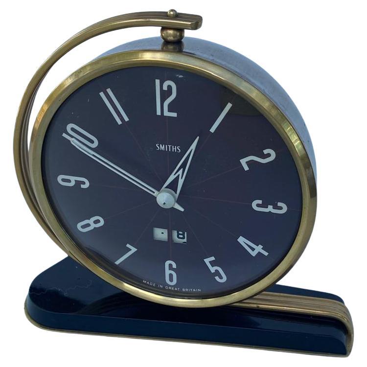 Glass Art Deco Style 30 hr table clock By Smiths , c1930 For Sale