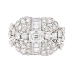 Art Deco Style 3.28 Carat Diamond Cluster Cocktail Ring