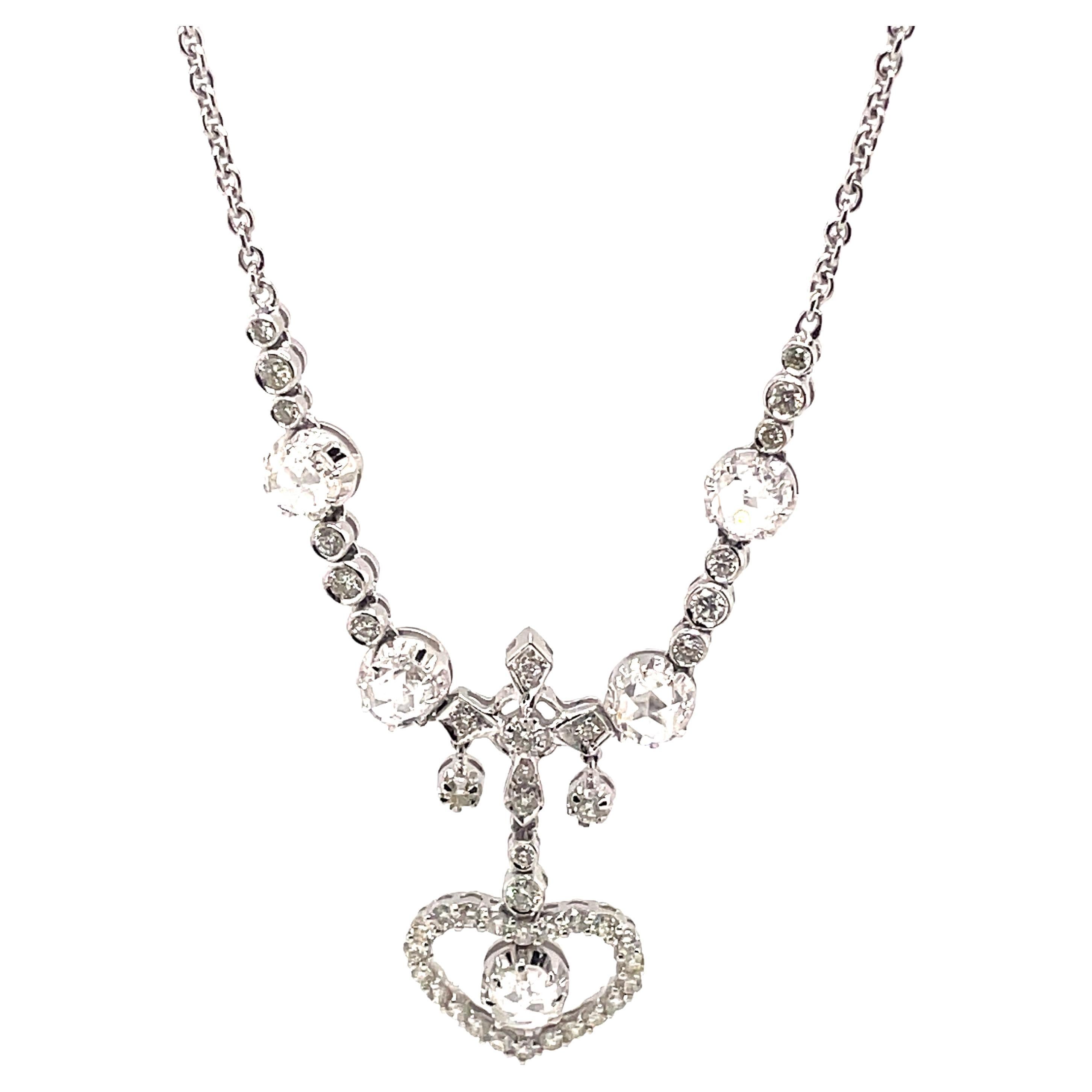 Victorian Rose Cut Diamond Necklace For Sale at 1stDibs