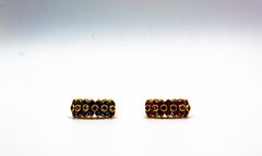 Art Deco Style 4.17 Carat Brown Diamond Blue Sapphire Yellow Gold Cocktail Ring