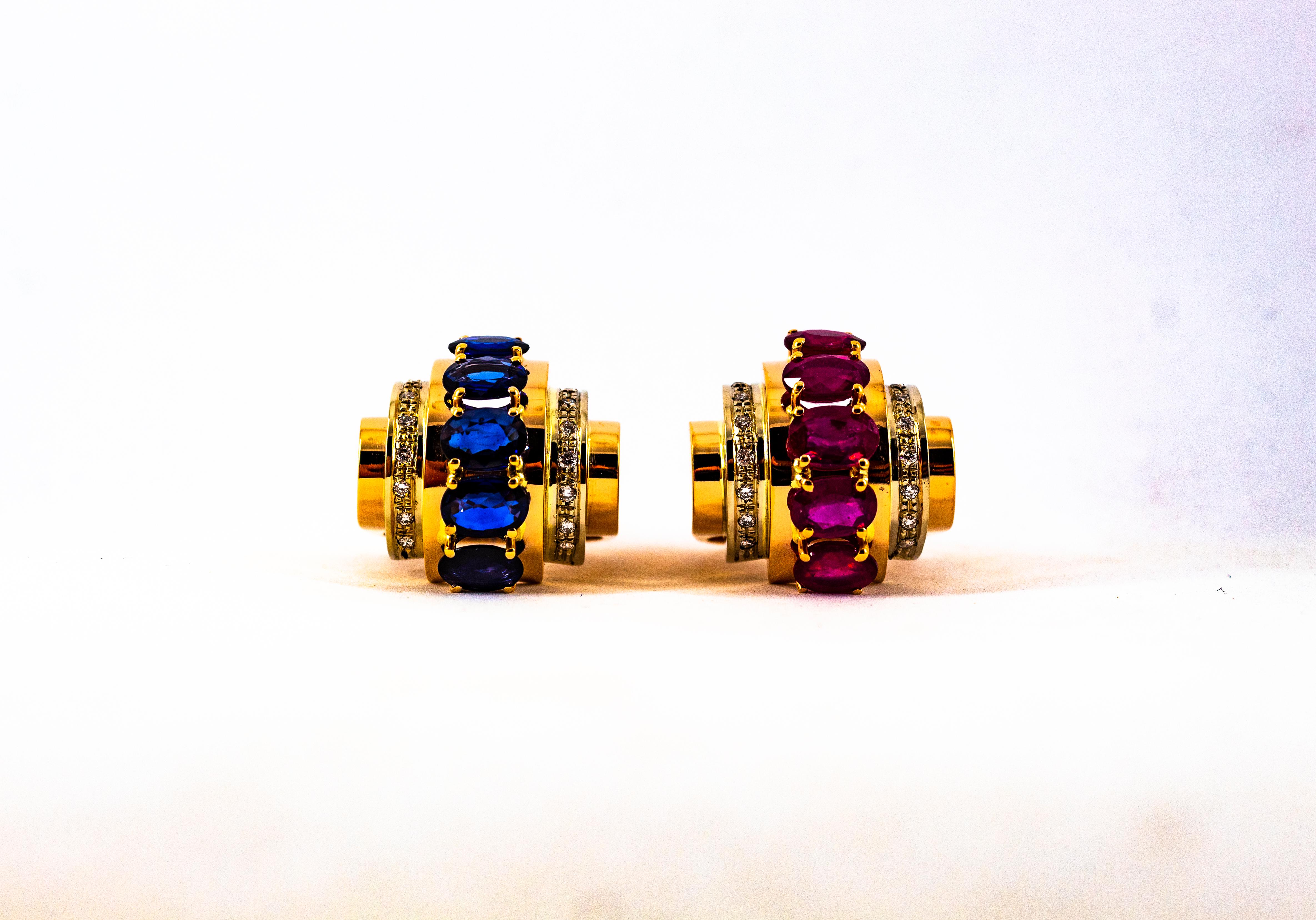 Art Deco Style 5.30 Carat White Diamond Oval Cut Ruby Yellow Gold Cocktail Ring For Sale 13