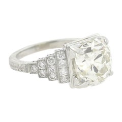 Art Deco Style 5.63 Carat Center Diamond Engagement Ring