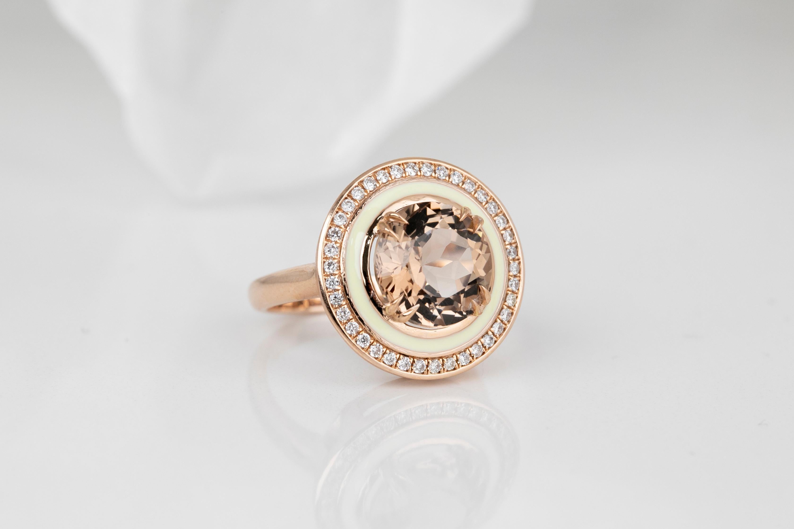 For Sale:  Art Deco Style 8.5 Ct. Topaz and Diamond 14K Gold Cocktail Ring 12