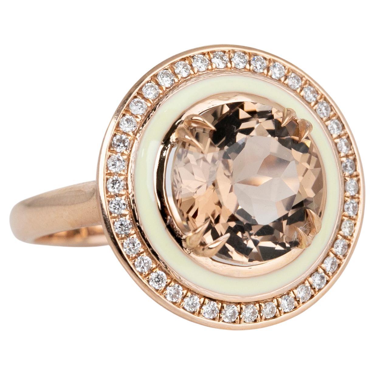 For Sale:  Art Deco Style 8.5 Ct. Topaz and Diamond 14K Gold Cocktail Ring 2