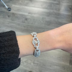 Art-Déco-Stil 9,35 Karat Rosenschliff und runde Diamanten 18k Weißgold