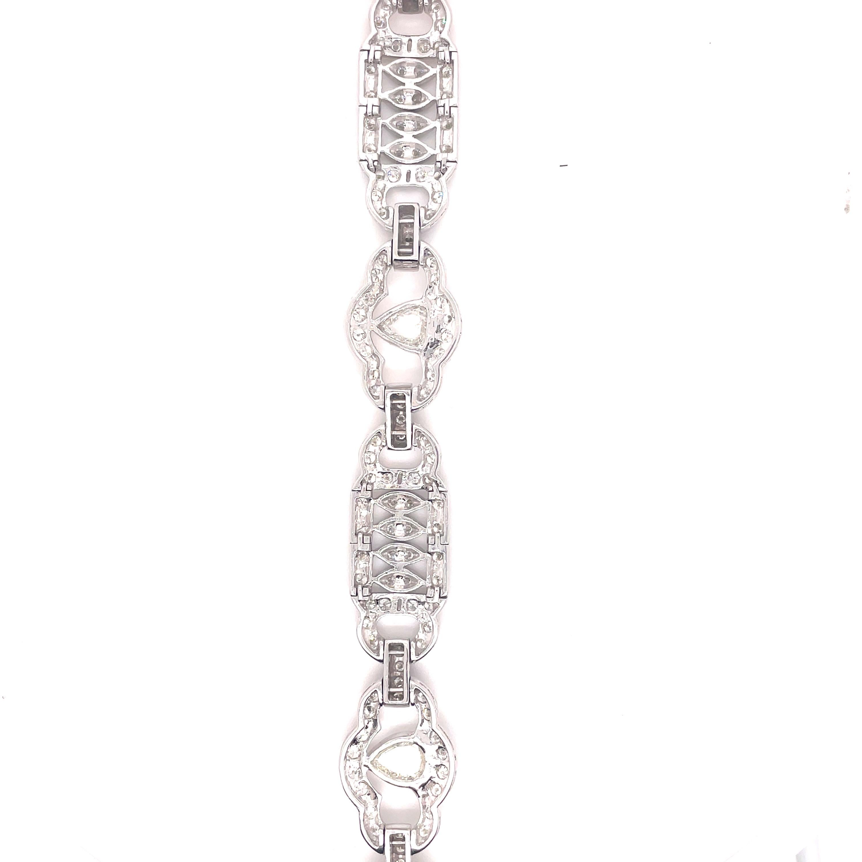 Or blanc 18 carats de style Art déco avec diamants ronds et taille en rose de 9,35 carats Pour femmes en vente