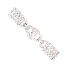Stile Art Deco 9,35 carati taglio rosa e diamanti rotondi in oro bianco 18 carati