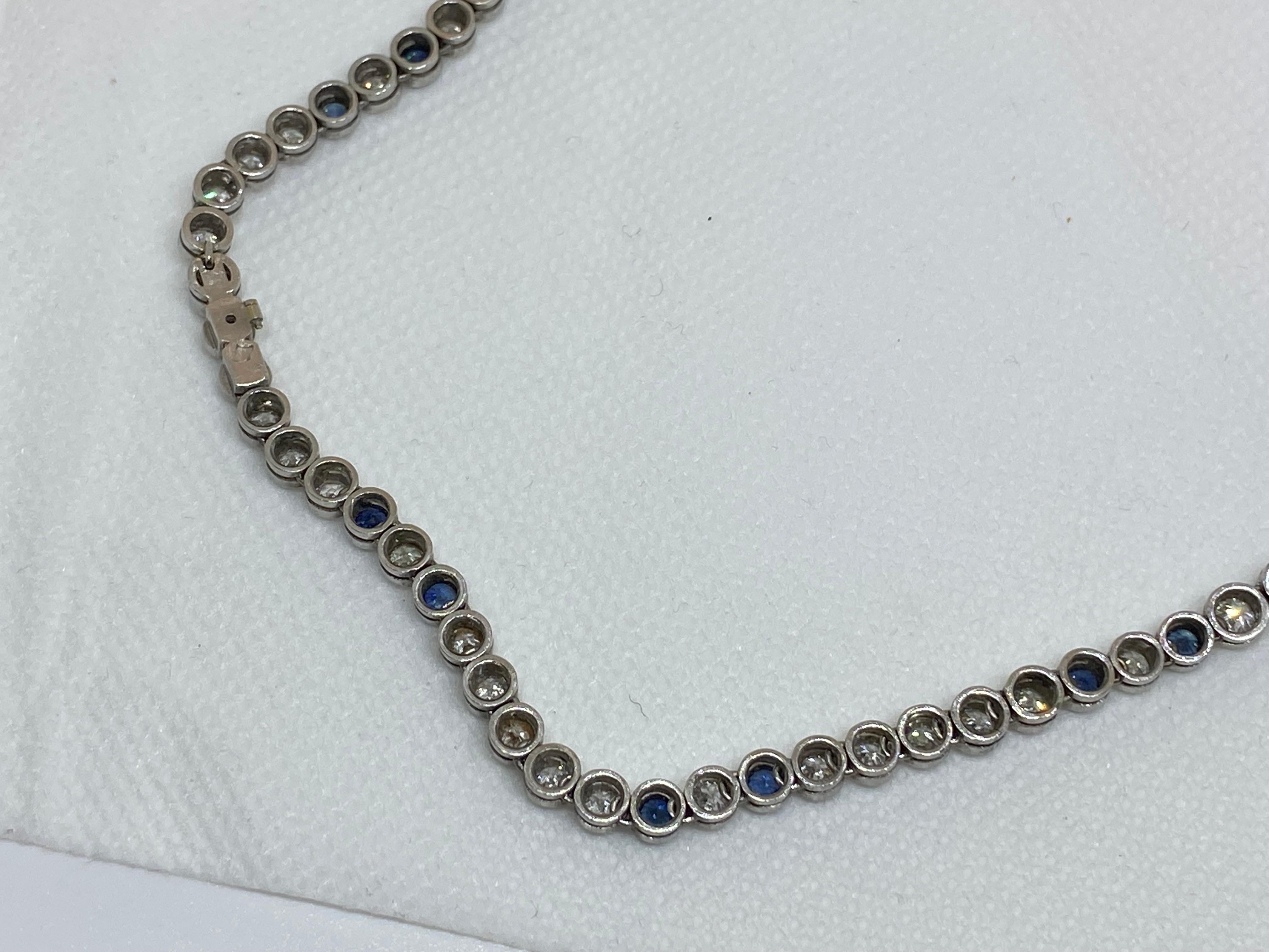 Art Deco Art deco style AGL-Certified Sapphire and Diamonds Necklace