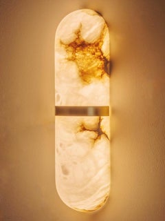 Art Deco Style Alabaster And Metal Wall Light