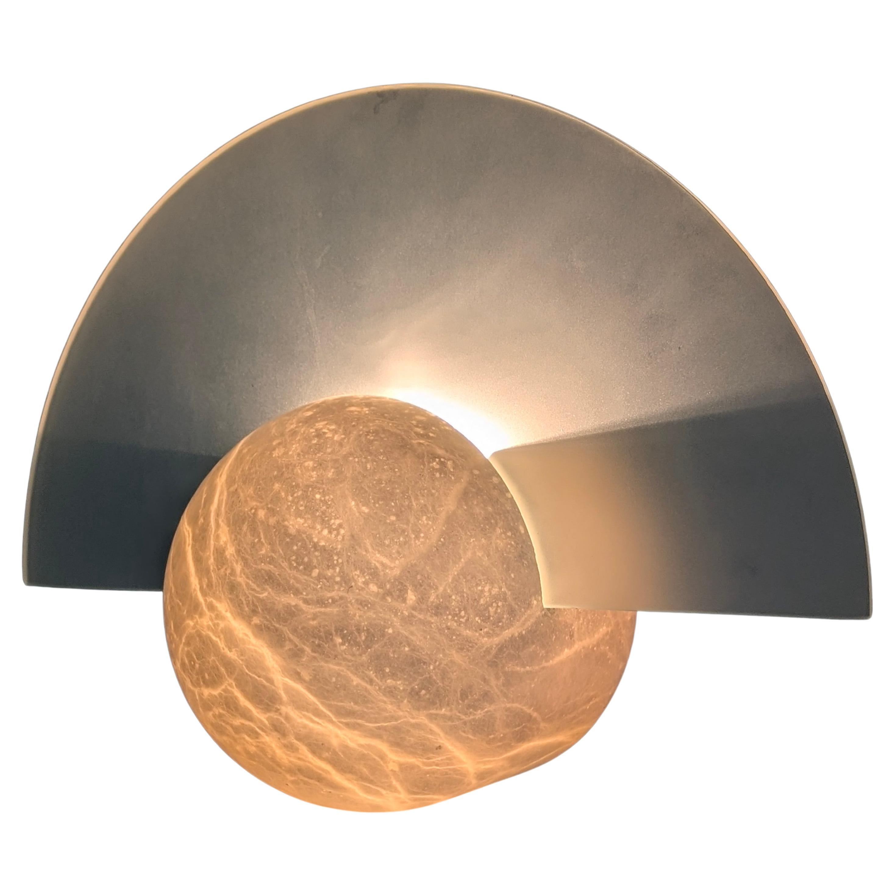 Art Deco Style Alabaster Wall Sconce, 1970s For Sale