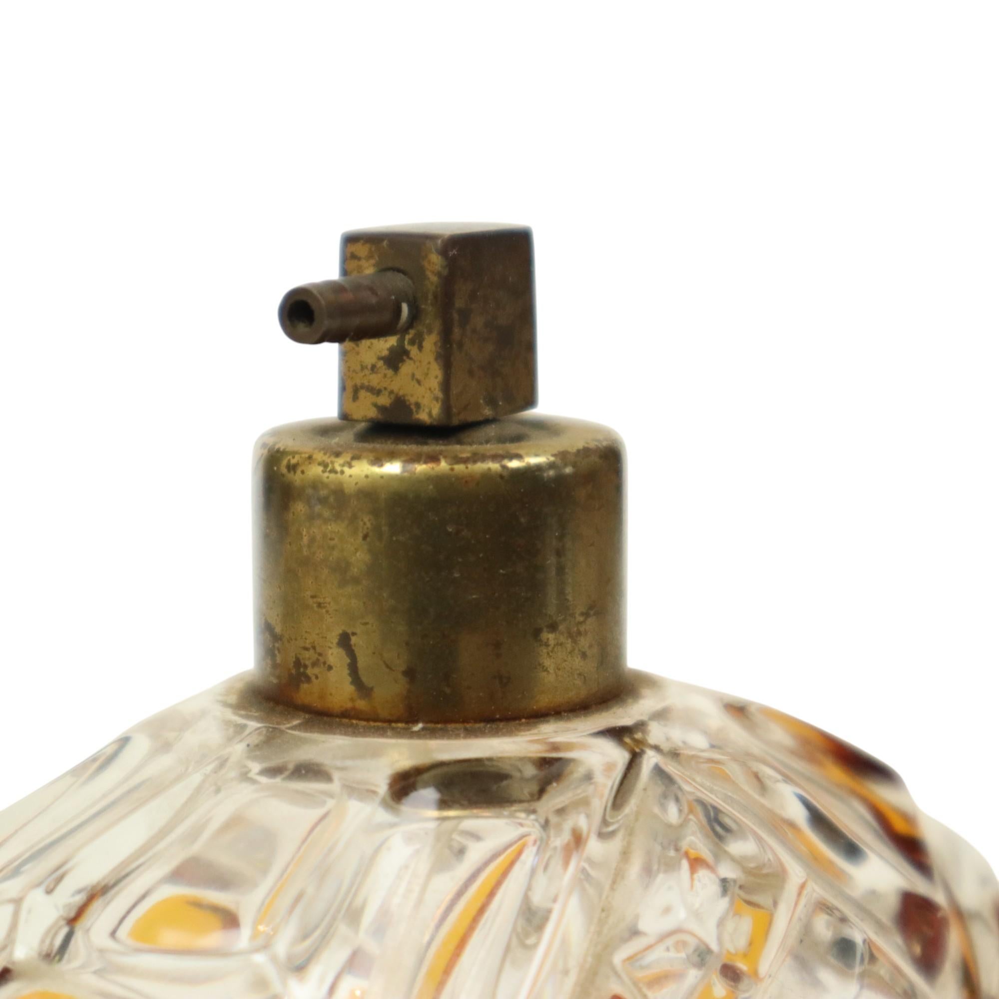 Art Deco Style Amber Color Perfume Toiletry Set Boudoir Bleikristal For Sale 2