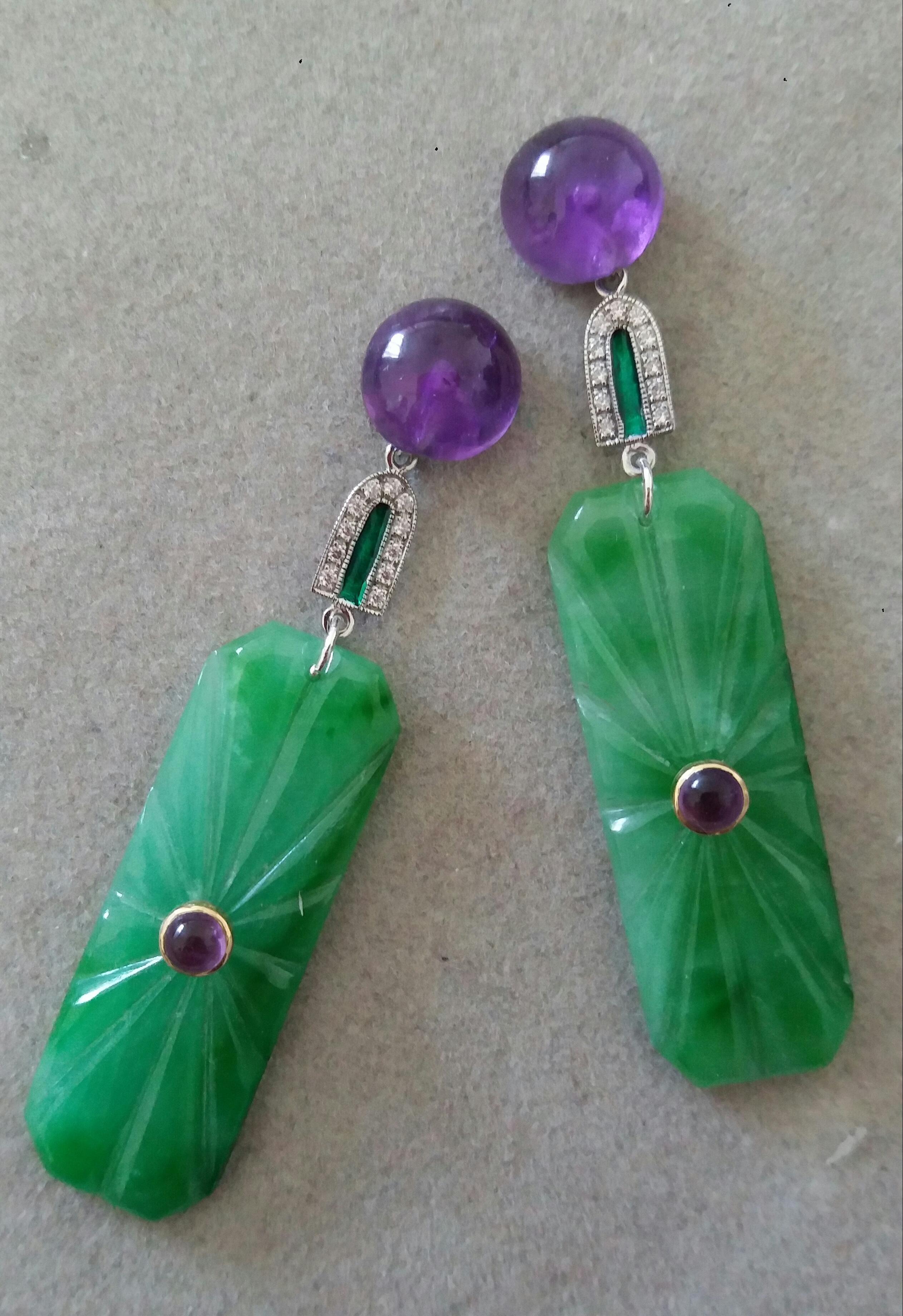 green art deco earrings