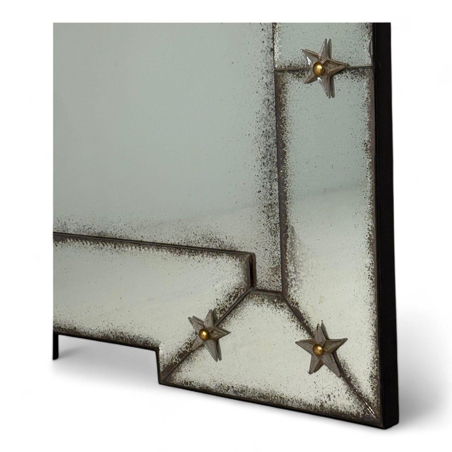 Contemporary Art Deco Style, Antique and Beveled Glass, Venetian Wall Mirrors, 21st C. For Sale