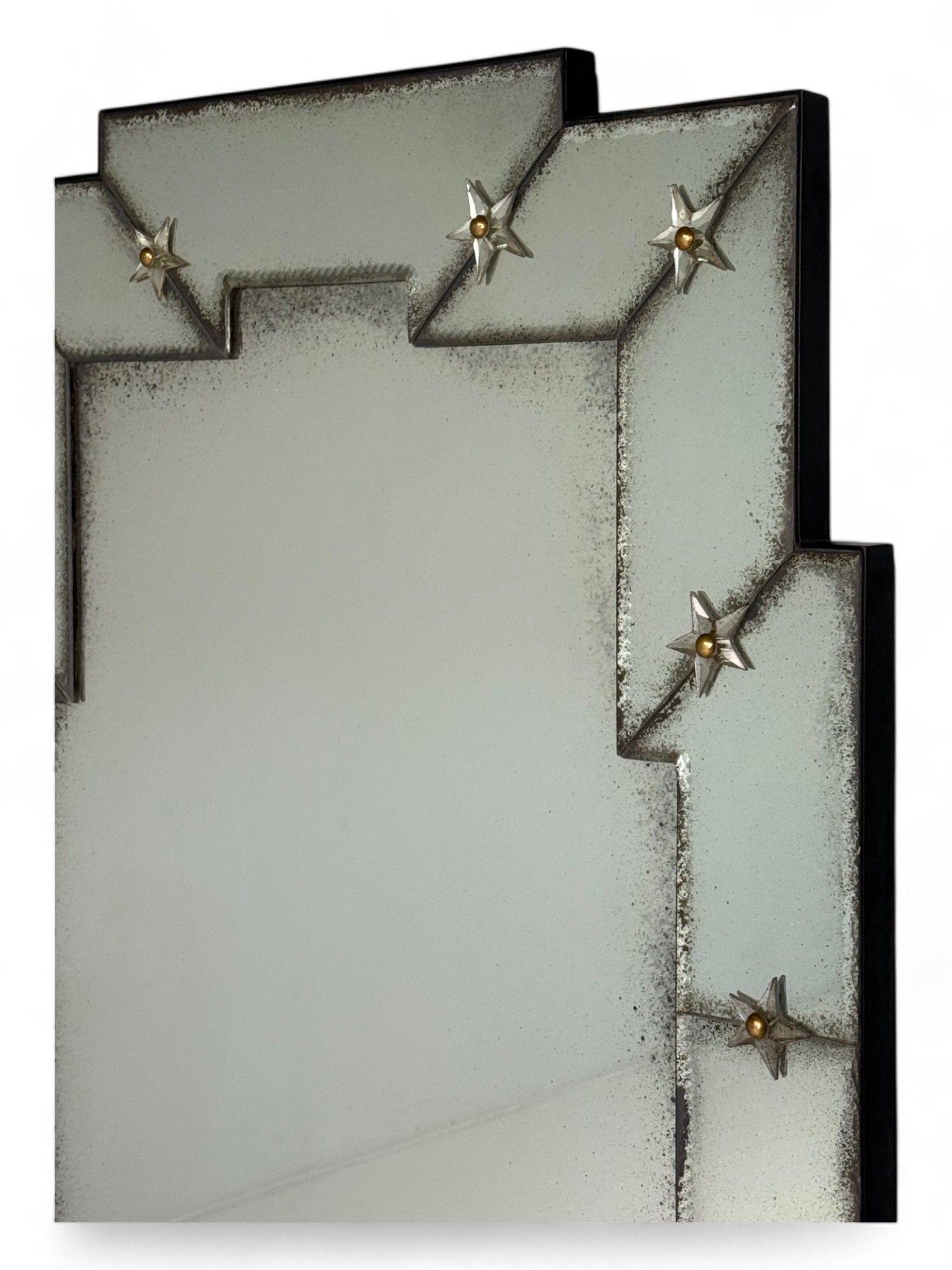 Art Deco Style, Antique and Beveled Glass, Venetian Wall Mirrors, 21st C. For Sale 1