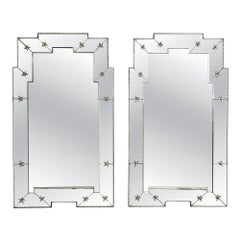 Art Deco Style, Antique and Beveled Glass, Venetian Wall Mirrors, 21st C.