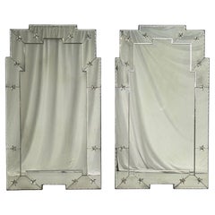 Art Deco Style, Antique and Beveled Glass, Venetian Wall Mirrors, 21st C.
