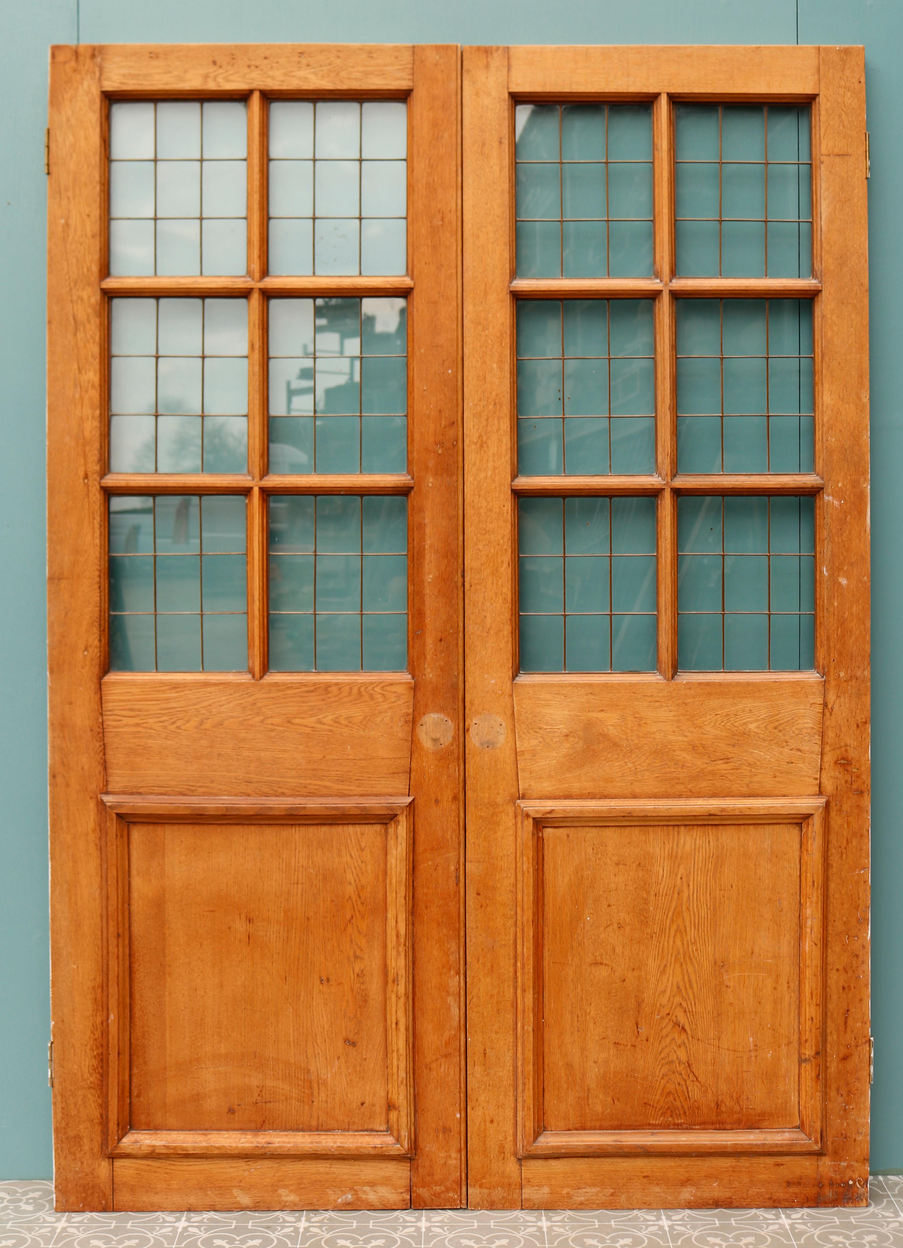 An attractive set of reclaimed copper light double doors in the Art Deco style.

Additional dimensions

The width quoted is for both doors.
