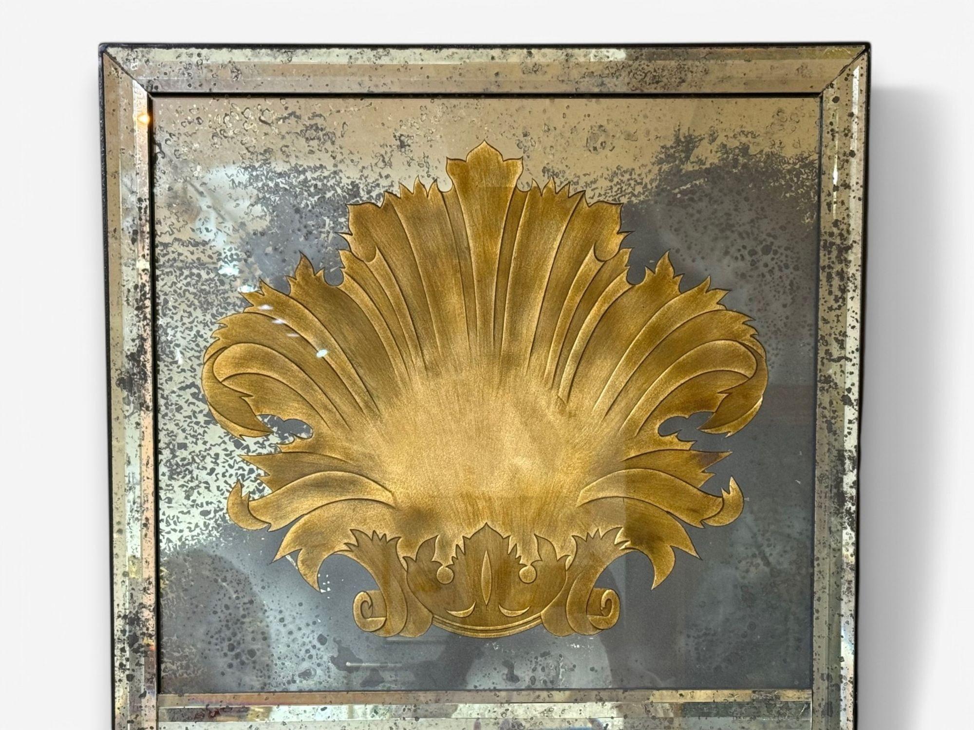 Style Art Déco, verre ancien, miroir vieilli, séparateur de pièce, États-Unis, 20e siècle en vente 1
