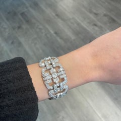 Bracciale in stile Art Deco con diamanti Apx 35ct in platino