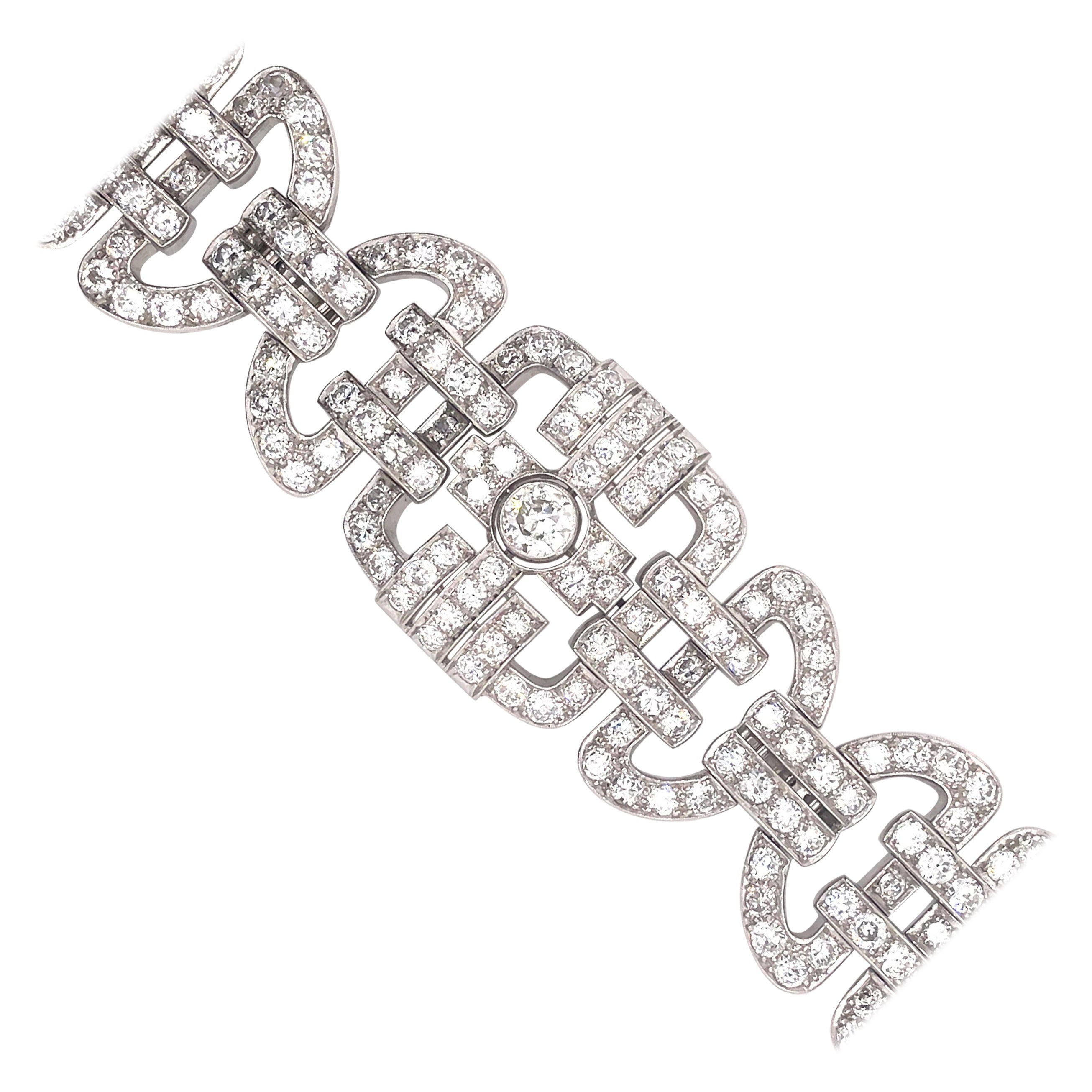 Art Deco Style Apx 35ct Diamond Bracelet Platinum