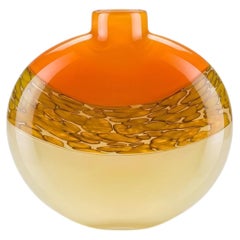 Michael Trimpol Art Deco Style Banded Glass Vase, Hand-Crafted, USA