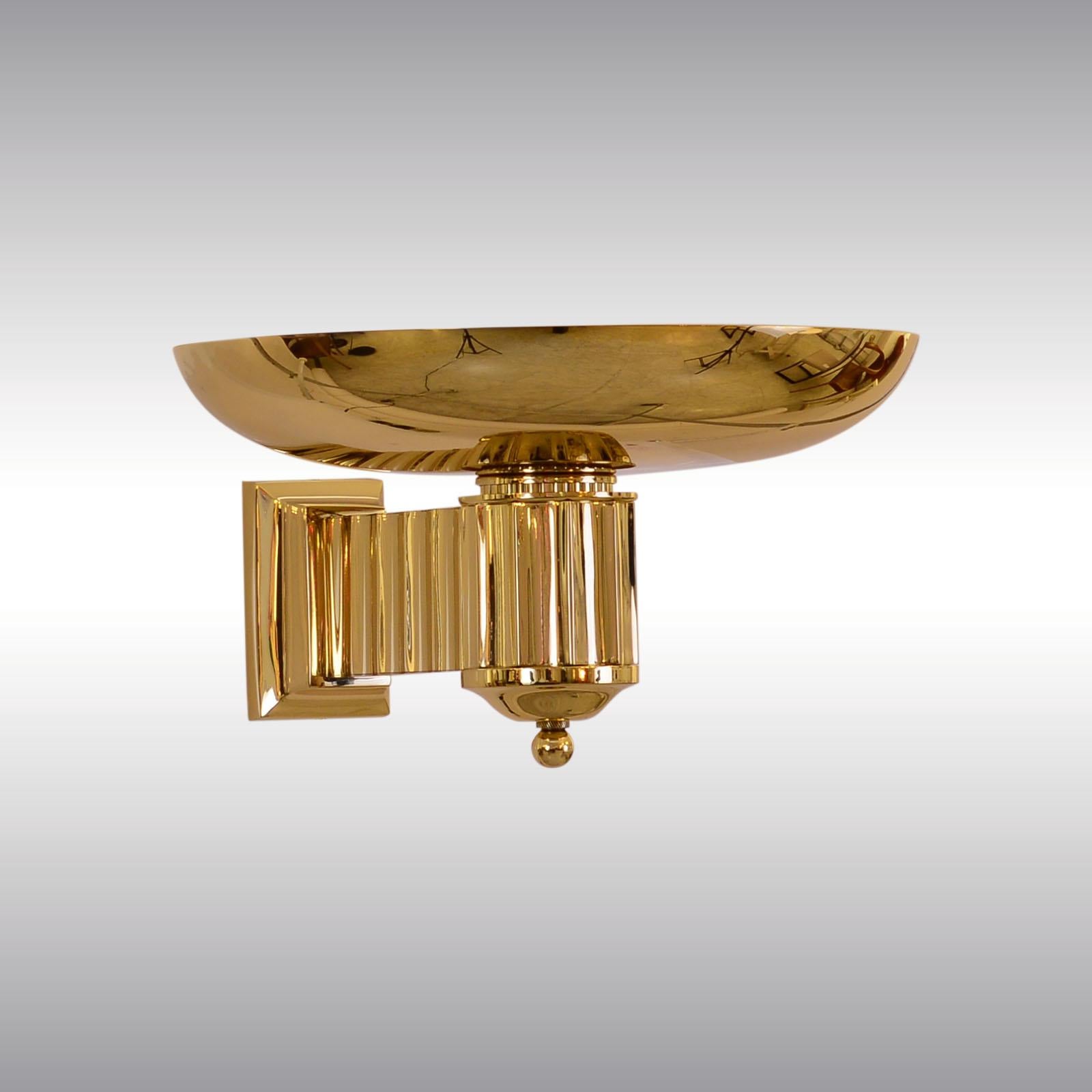 Austrian Art Deco Style Bauhaus Brass Torch/Wall-Lamp, Re-Edition For Sale