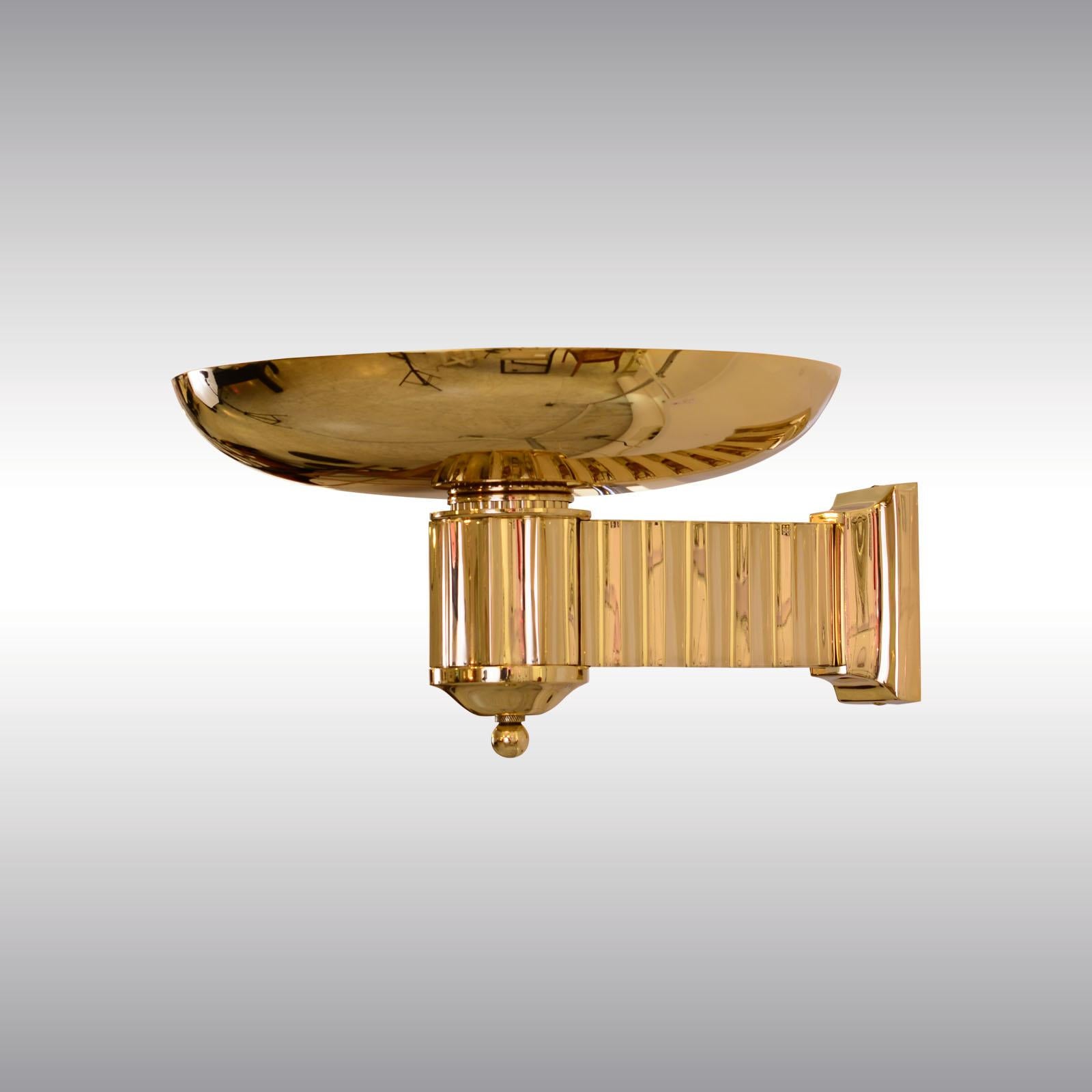 Art Deco Style Bauhaus Brass Torch/Wall-Lamp, Re-Edition For Sale 1