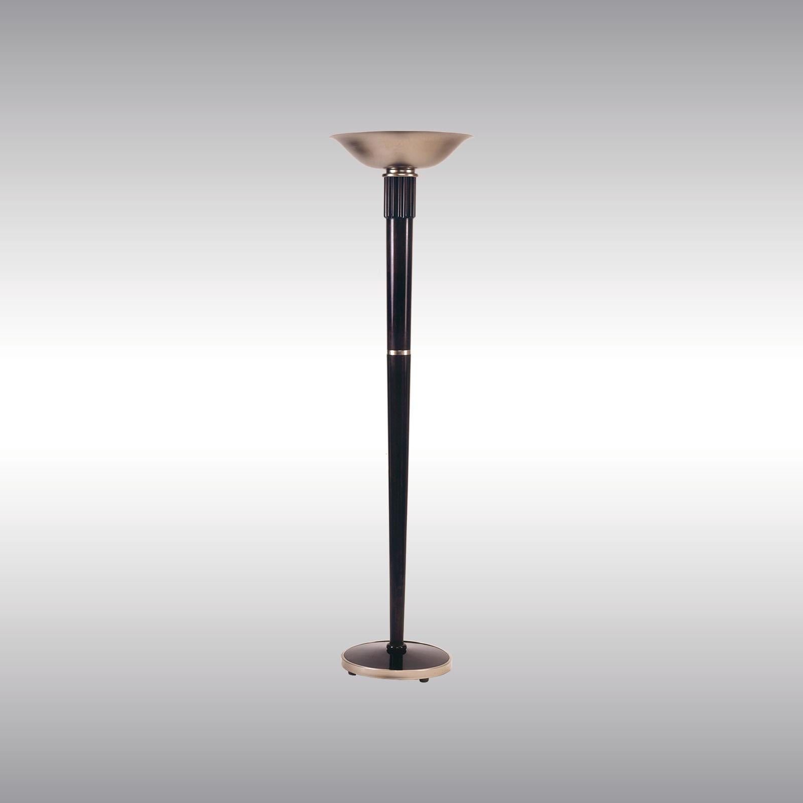 Art Deco style -  Bauhaus - Wood and Brass Floor Lamp  In New Condition For Sale In Vienna, AT