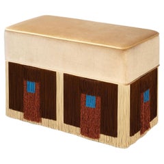 Art Deco Stil Beige Rechteckige Bank Cleo