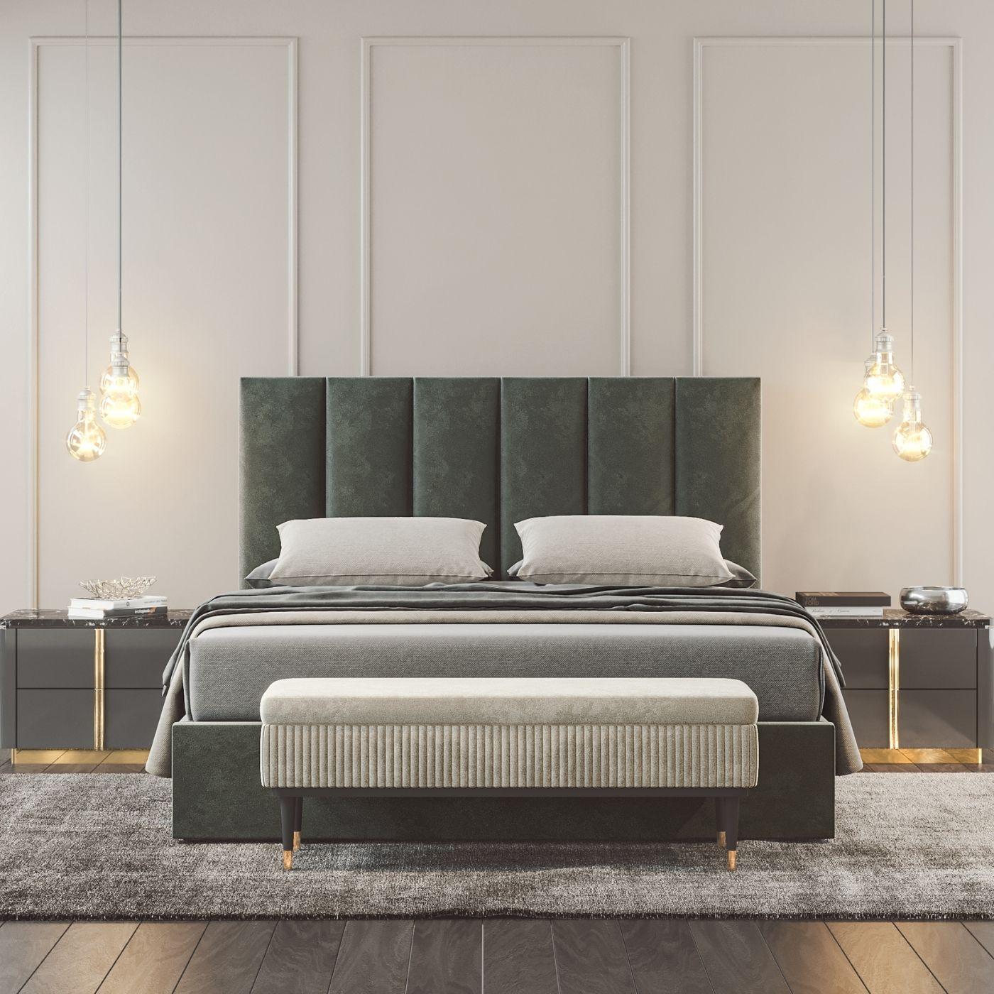 Bank im Art-Déco-Stil mit zweifarbigem Design aus Samt und lackiertem Holz im Zustand „Neu“ im Angebot in NEW YORK, NY