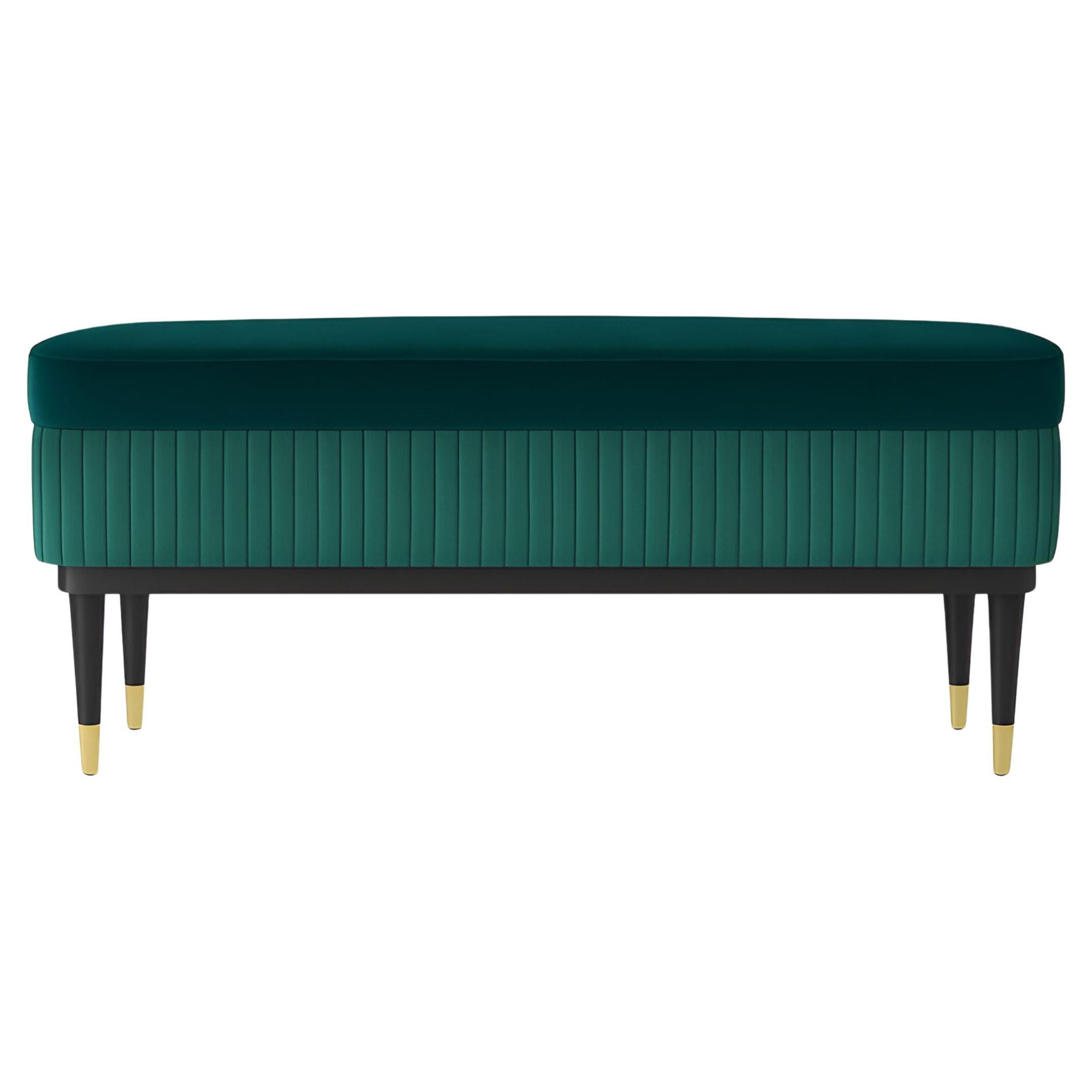 Bank im Art-Déco-Stil mit zweifarbigem Design aus Samt und lackiertem Holz