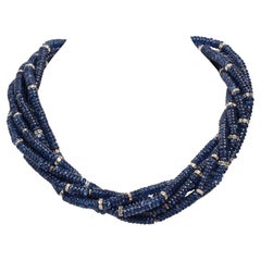 Art Deco Sapphire  Diamond Necklace Bergdorf Goodman  Costume Jewelry