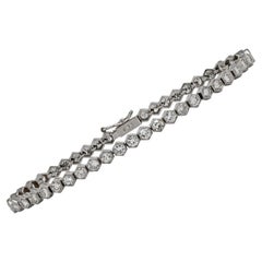 Art Deco Style Bezel Set 4 Carat Diamond Tennis Bracelet