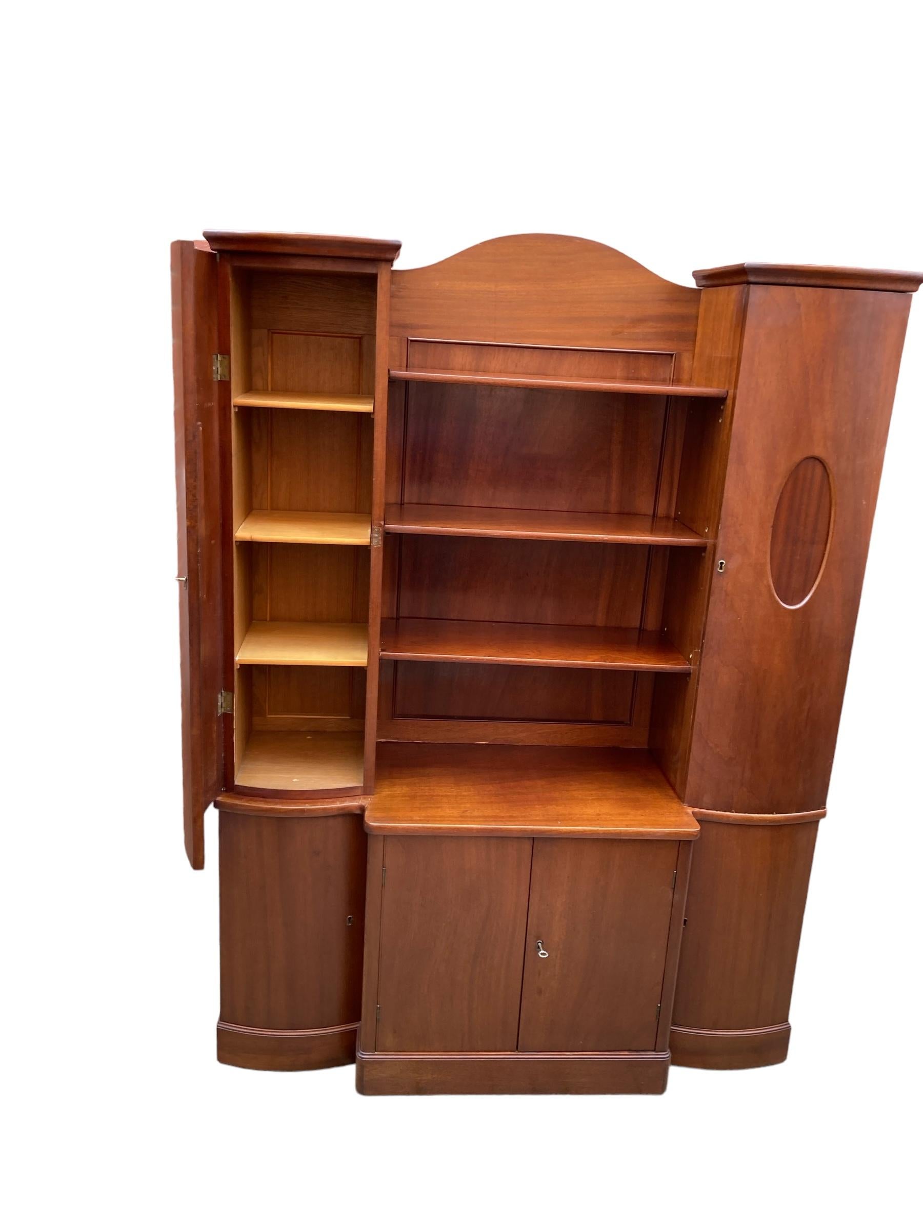 Art Deco Style Biedermeier from Austria Wall Cupboard, Deep Mahogany CIRCA 1850 5