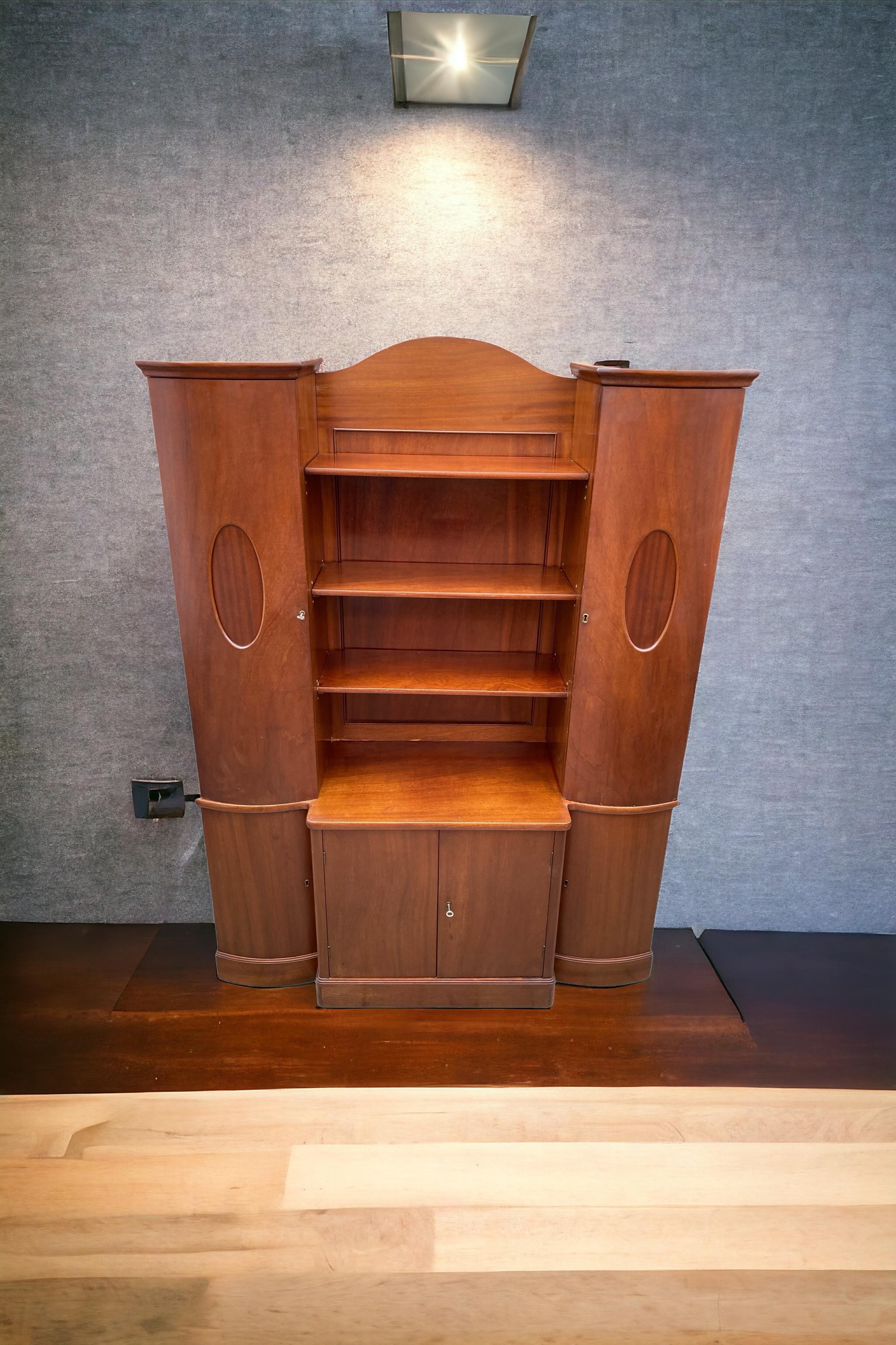 Art Deco Style Biedermeier from Austria Wall Cupboard, Deep Mahogany CIRCA 1850 6