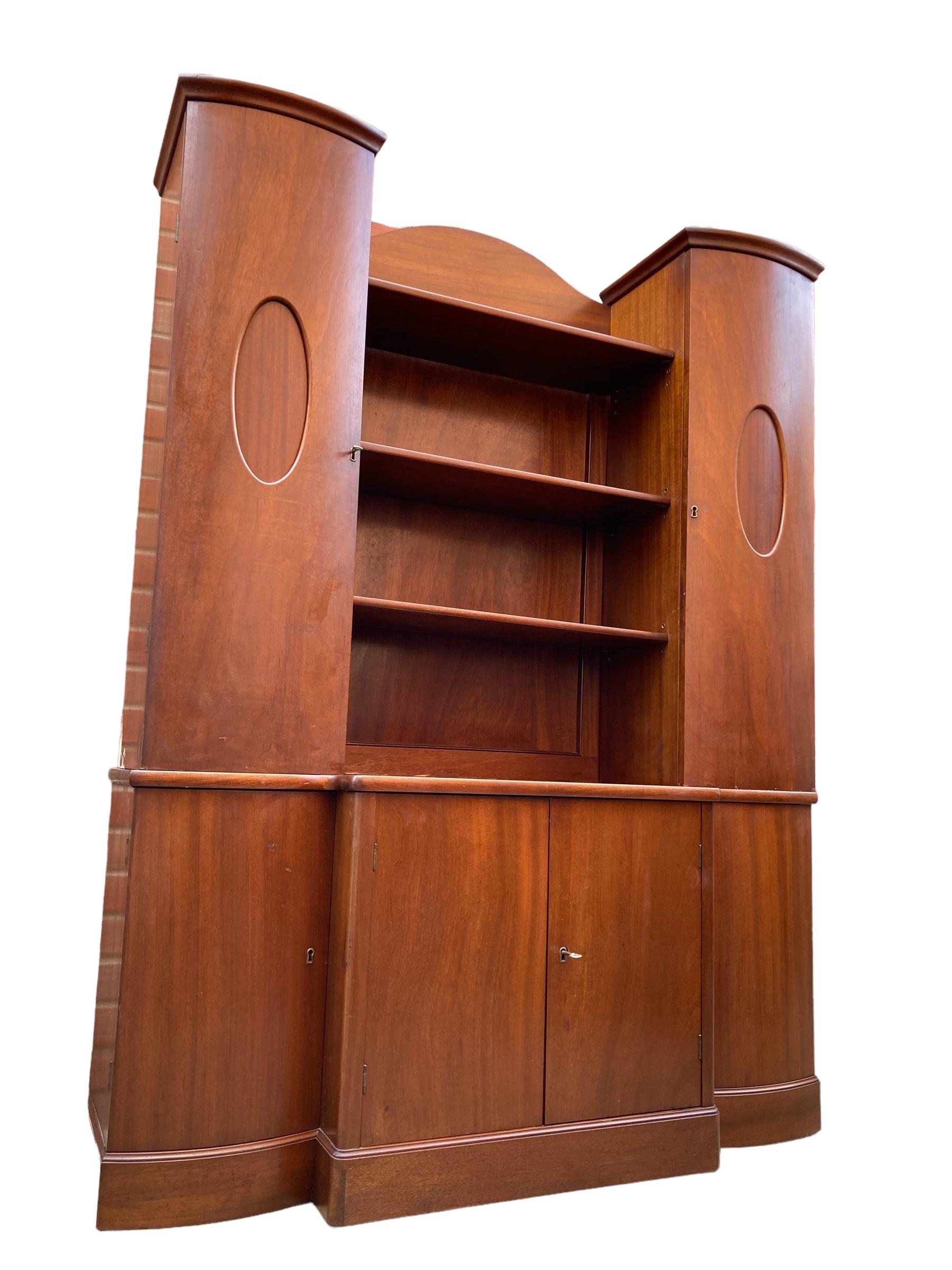Art Deco Style Biedermeier from Austria Wall Cupboard, Deep Mahogany CIRCA 1850 In Good Condition In Bishop's Stortford, GB
