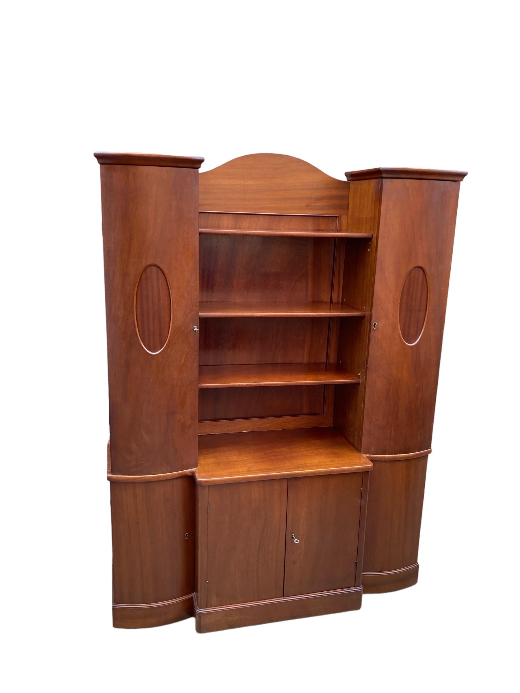 19th Century Art Deco Style Biedermeier from Austria Wall Cupboard, Deep Mahogany CIRCA 1850