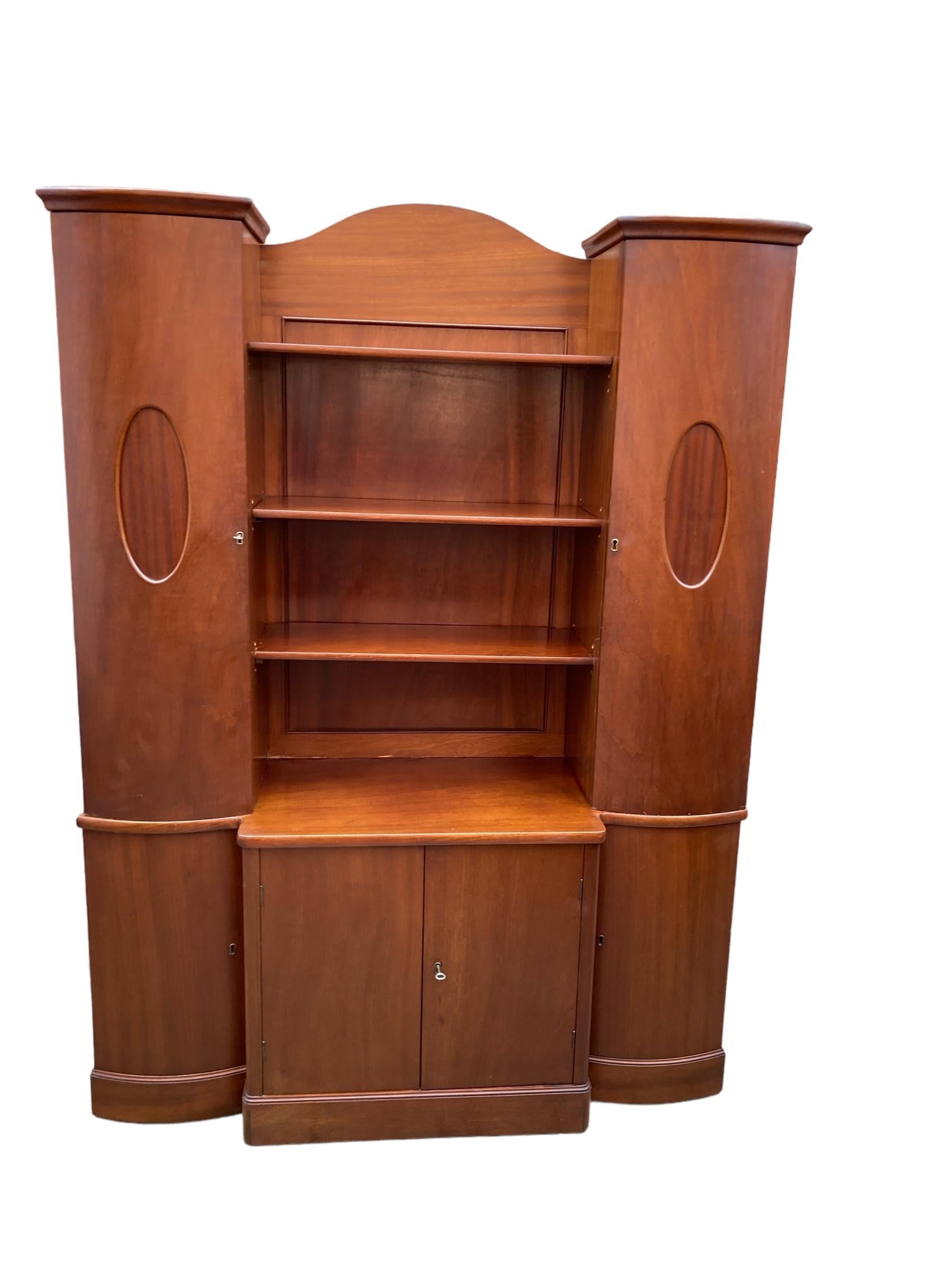 Art Deco Style Biedermeier from Austria Wall Cupboard, Deep Mahogany CIRCA 1850 1