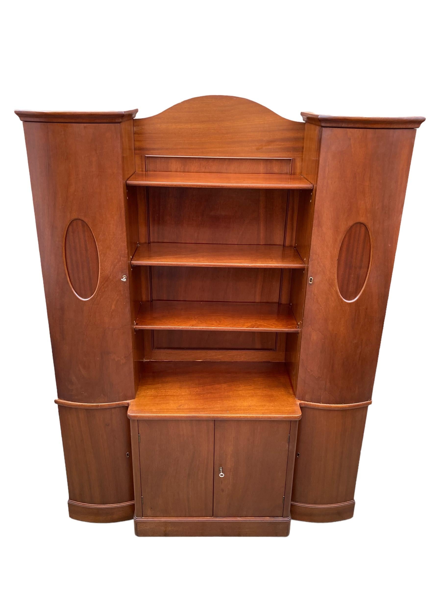 Art Deco Style Biedermeier from Austria Wall Cupboard, Deep Mahogany CIRCA 1850 3