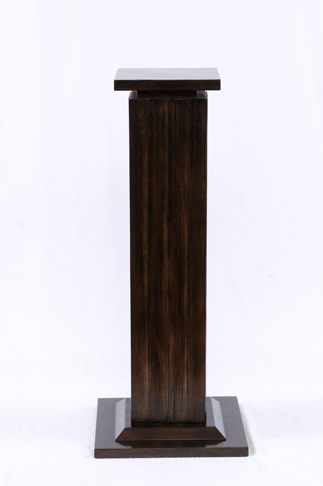 Art Deco Style Bird's-Eye Veneered Pedestal/Column 1